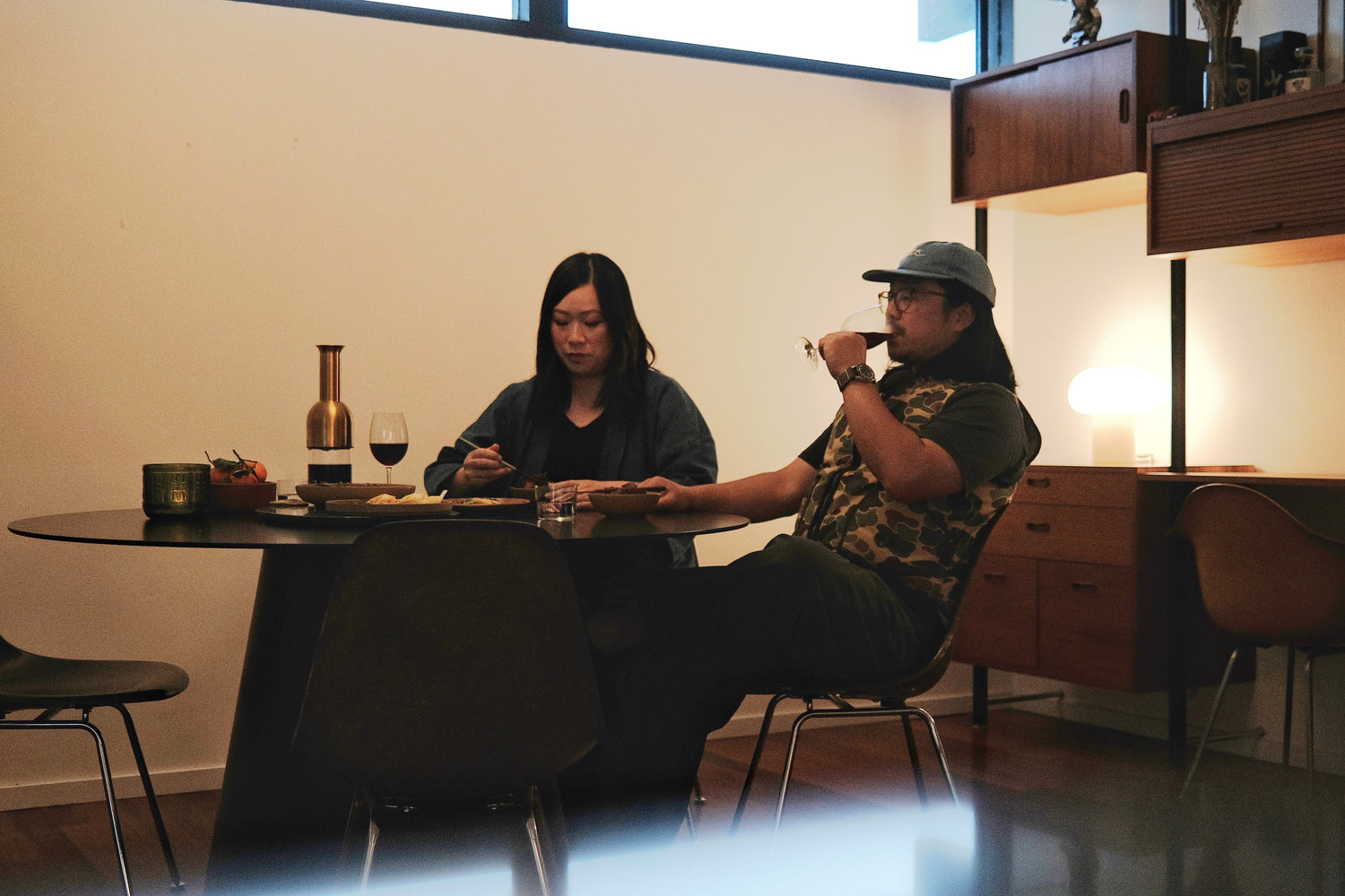 Jen and Wes at home with ETO