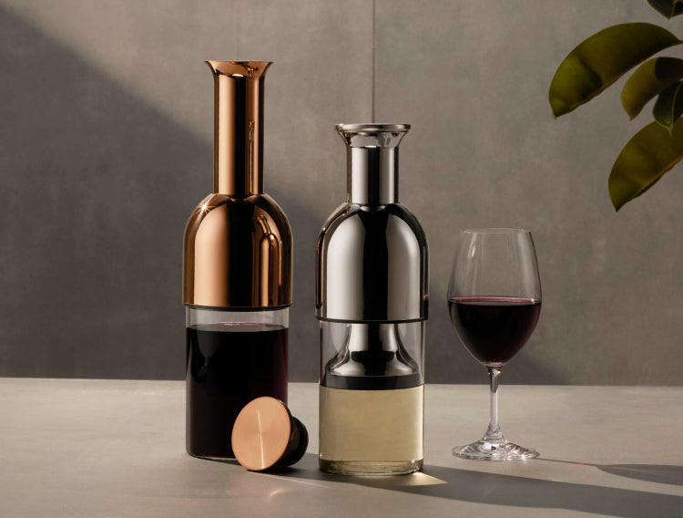 Luxurious Wine Decanters Finished in Gold, Stainless, Copper & more eto