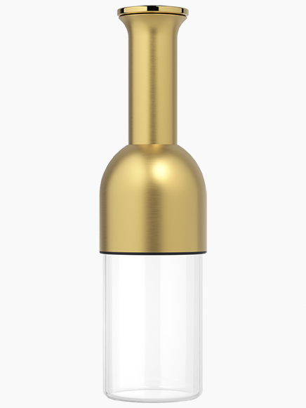 eto wine preservation decanter in brass satin finish